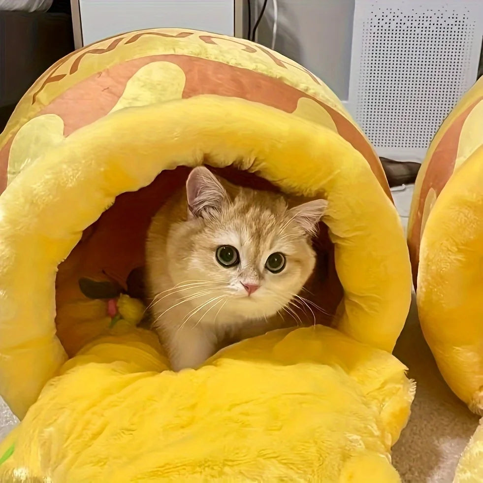 CZBNYX Cozy Honey Jar Cat Bed With Removable Corduroy Cover