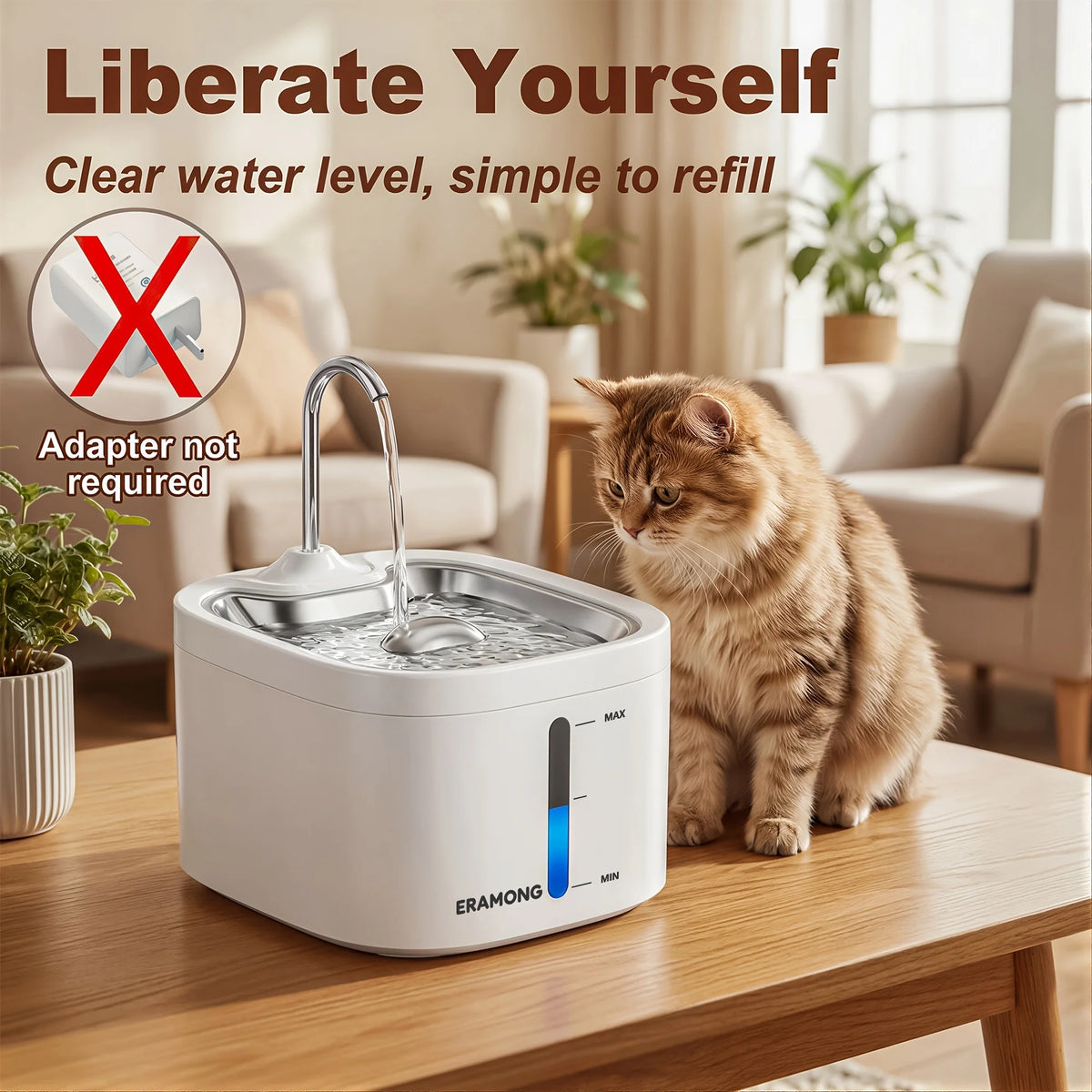 Automatic Stainless Steel Pet Water Drinking Fountain Dispenser