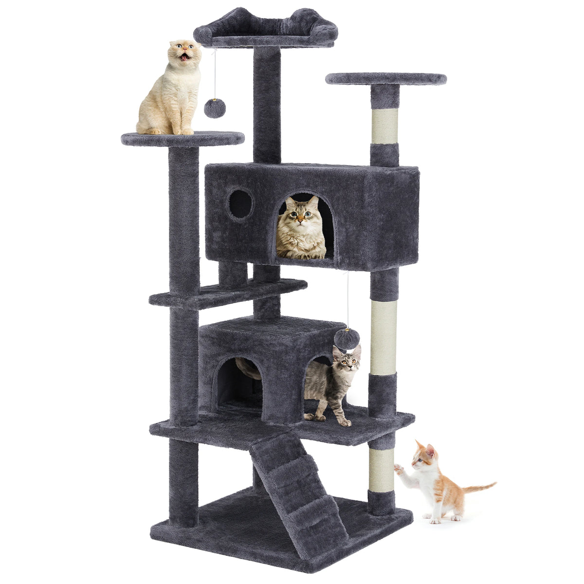 MCQ Multilevel Cat Tree Tower with Sisal Scratching Post Condo