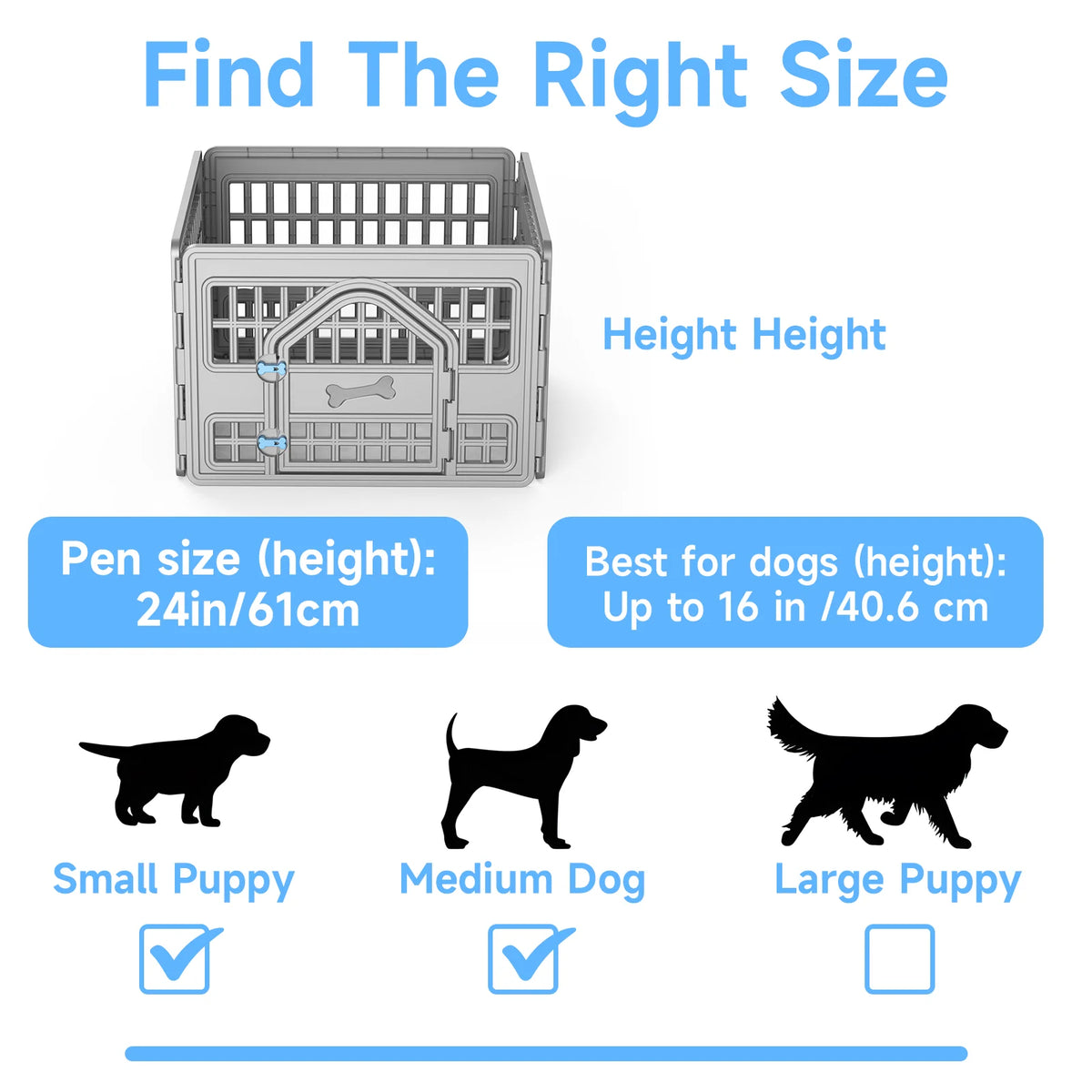 Foldable Plastic Pet Playpen Four Panel Dog Exercise Fence