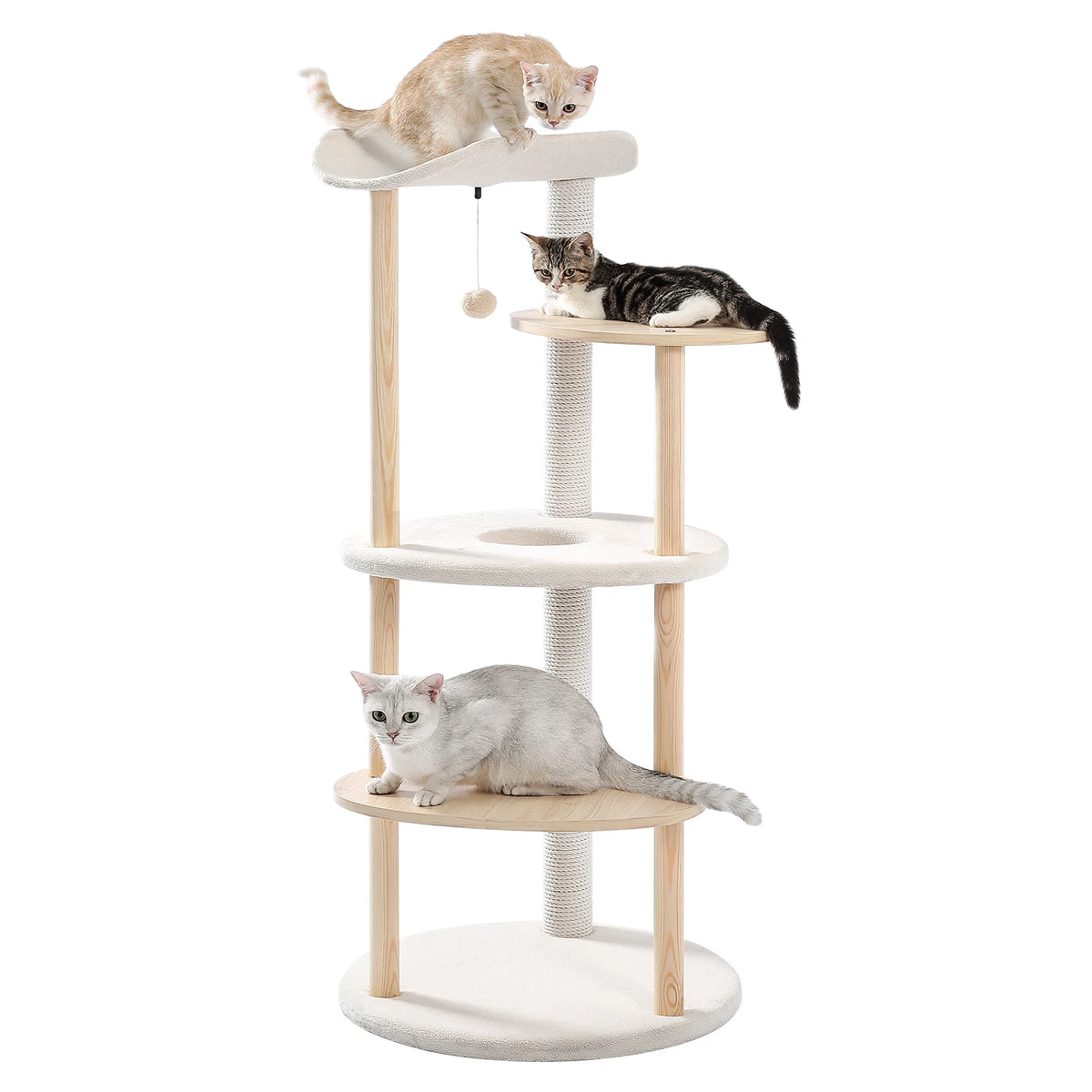 PAWZ Road Wooden Cat Tree Tower With Scratching Post Condo