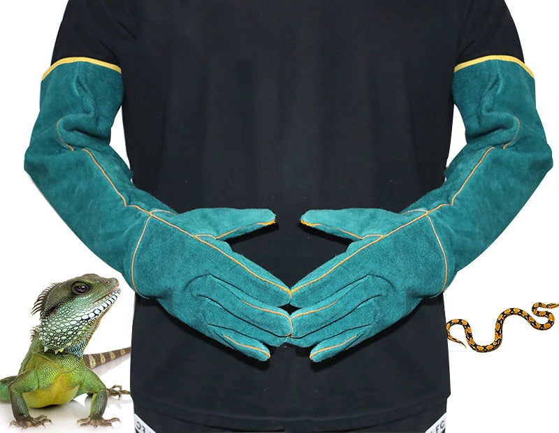 Reptile Anti Bite Protective Gloves Full Canvas Pet Handling Gear