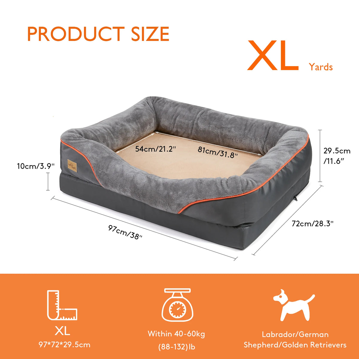 Bingopaw Waterproof Dog Bed With Removable Fleece Cover