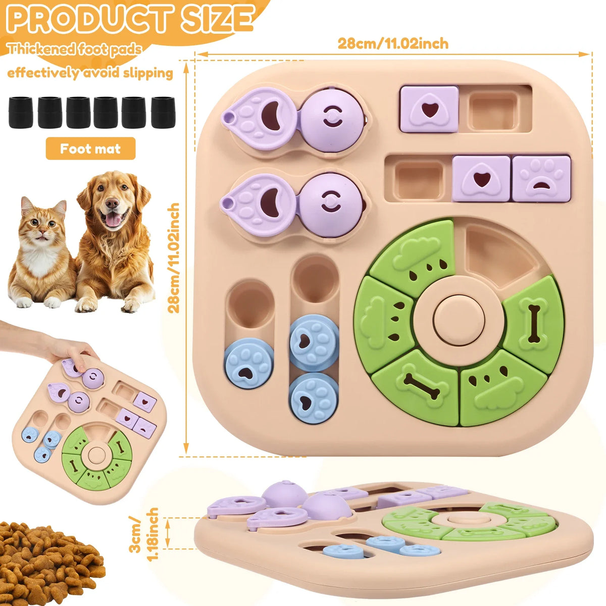 Interactive Dog Puzzle Toy Treat Dispensing Slow Feeder