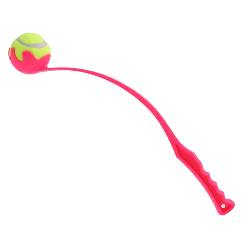 Pet ball thrower, dog ball thrower toy, outdoor ball throwing and retrieving device, plastic throwing rod dog toy
