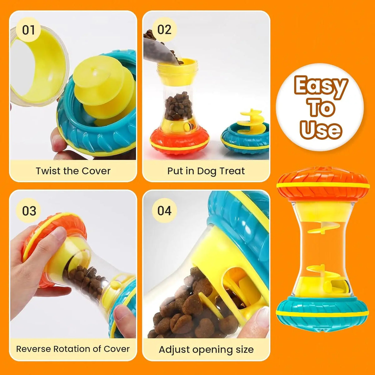 Interactive Dog Puzzle Toy Treat Dispenser Slow Feeder