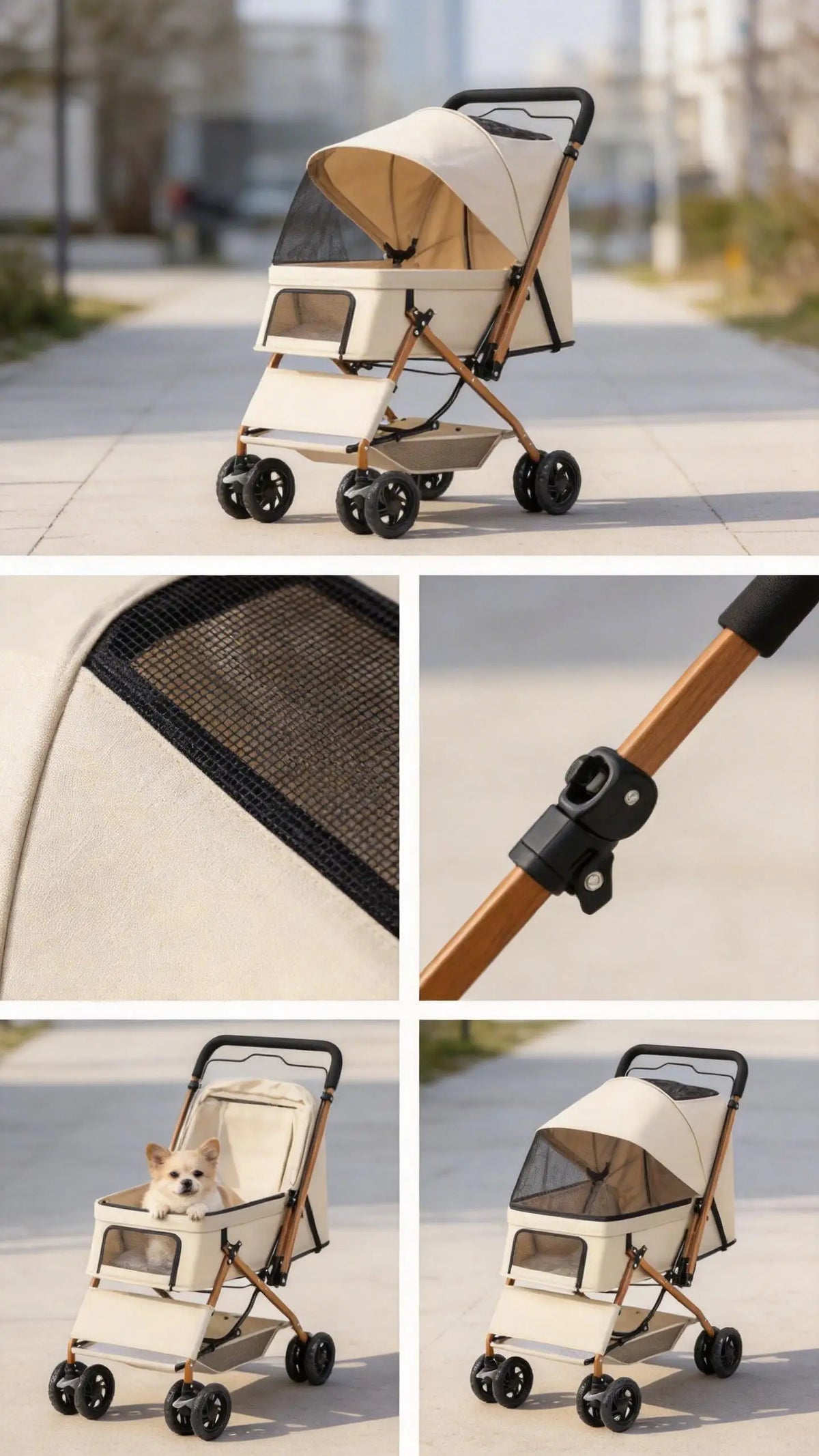 Premium Portable Pet Stroller Travel Carrier For Dogs