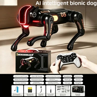 2026 New AI Bionic RC Robot Dog Voice Touch Control Programmable Stunt Dancing STEM Educational Toy For Boys Girls