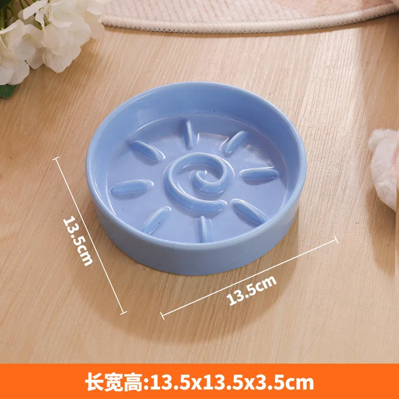 Ceramic Slow Feeder Pet Food Bowl For Cats And Dogs