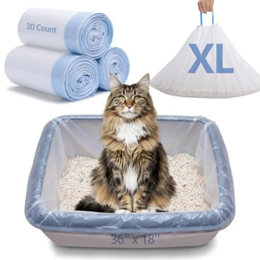 Heavy Duty Cat Litter Box Liners With Drawstring Odor Barrier