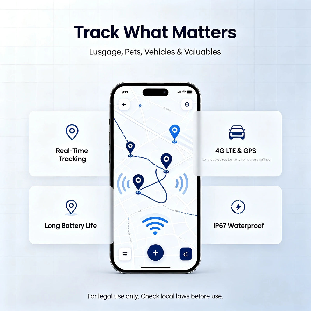 Magnetic GPS Vehicle Tracker With Realtime Positioning And Waterproof Design