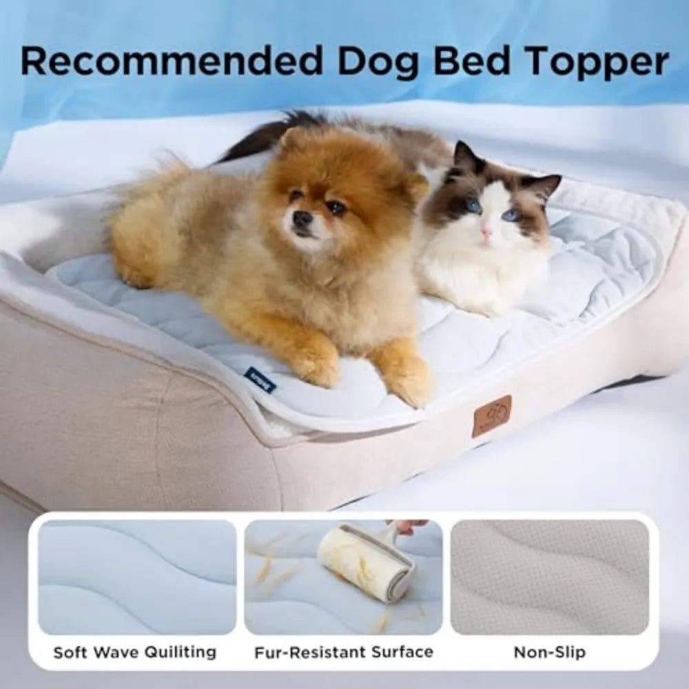 Bedsure Cooling Mat for Medium to Extra Large Dogs Washable Breathable QMax Greater than 0.4 Cool Fiber Mat for Pet Comfort