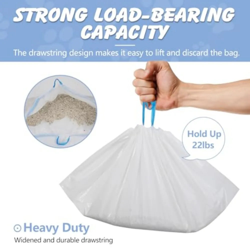 Heavy Duty Cat Litter Box Liners With Drawstring Odor Barrier