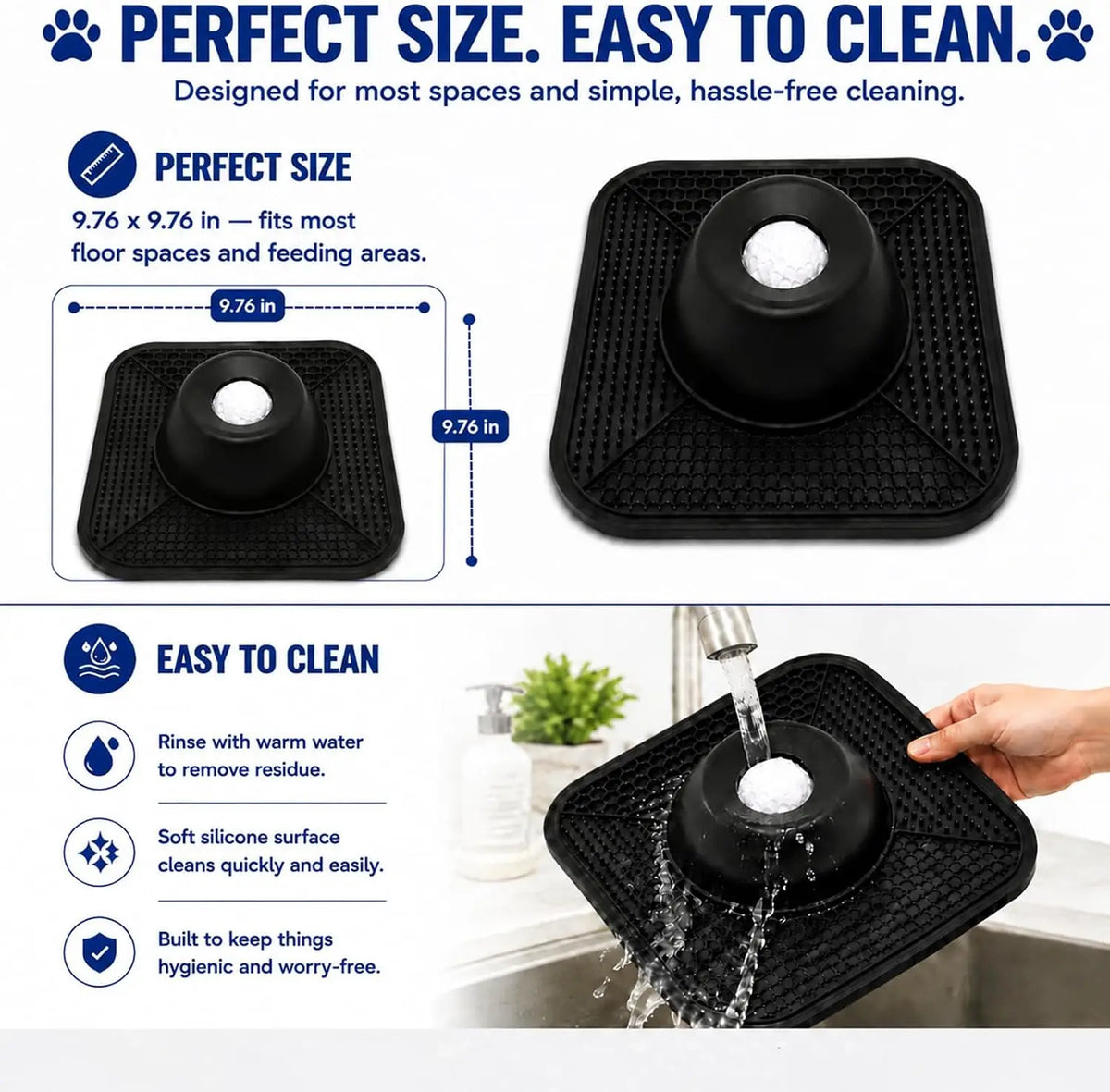 Slow Feeder Dog Bowl and Lick Mat with Rolling Ball
