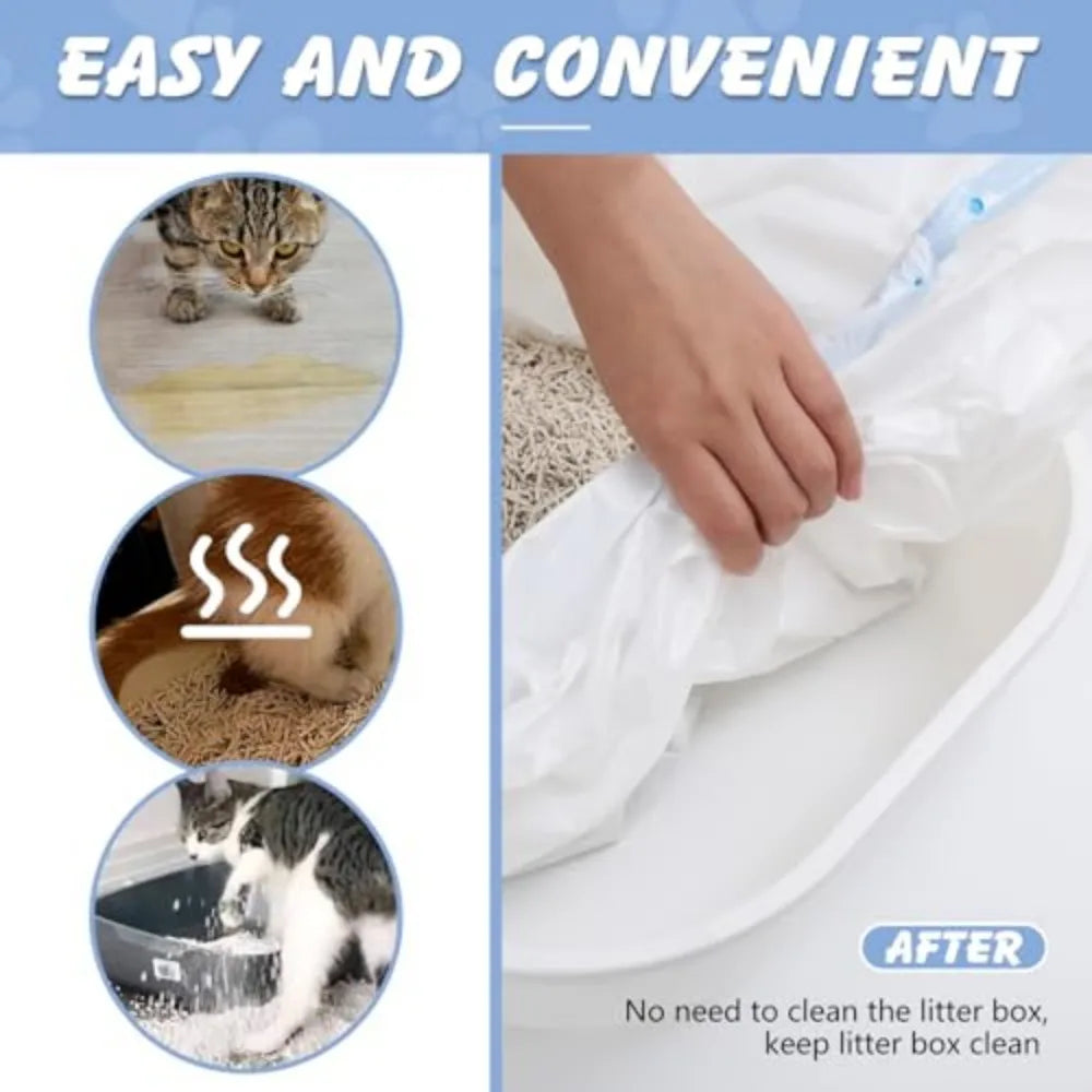 Heavy Duty Cat Litter Box Liners With Drawstring Odor Barrier