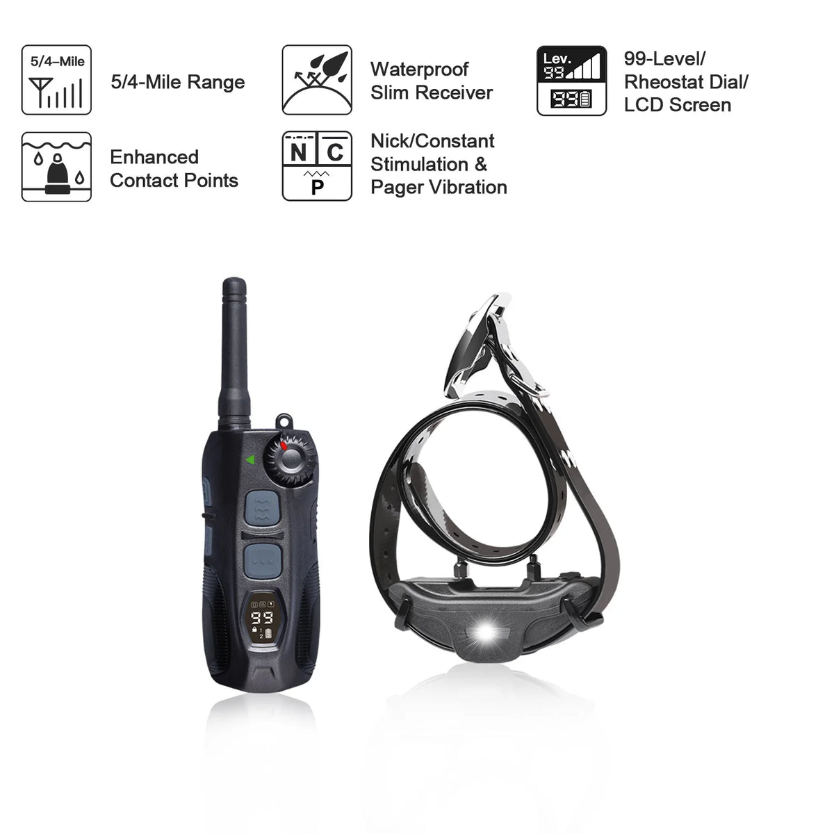 JANPET Waterproof Rechargeable Dog Training Collar With Remote