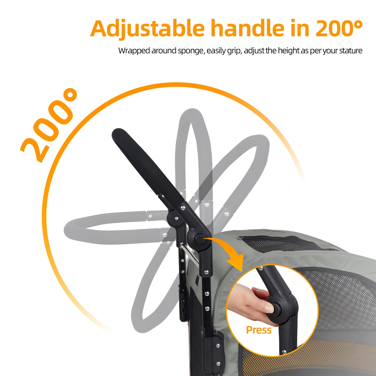 Portable Foldable Dog Stroller Breathable Four Wheel Pet Carrier