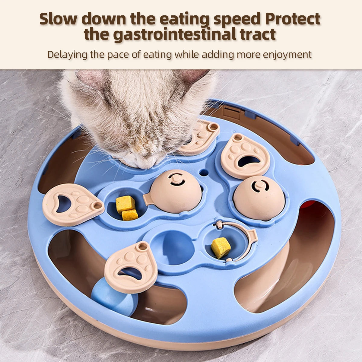 Interactive Cat Puzzle Toy Slow Feeder Treat Dispenser