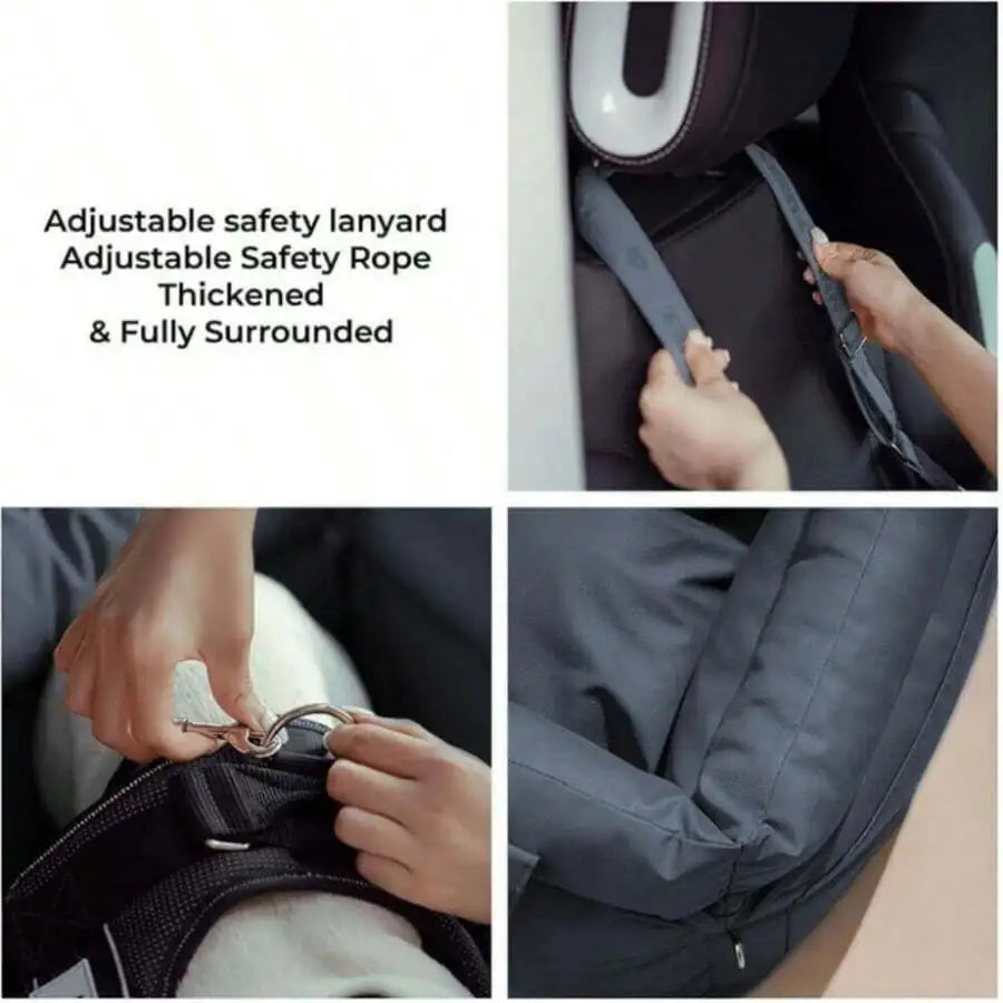 Detachable Pet Car Seat Cover With Portable Travel Dog Bed