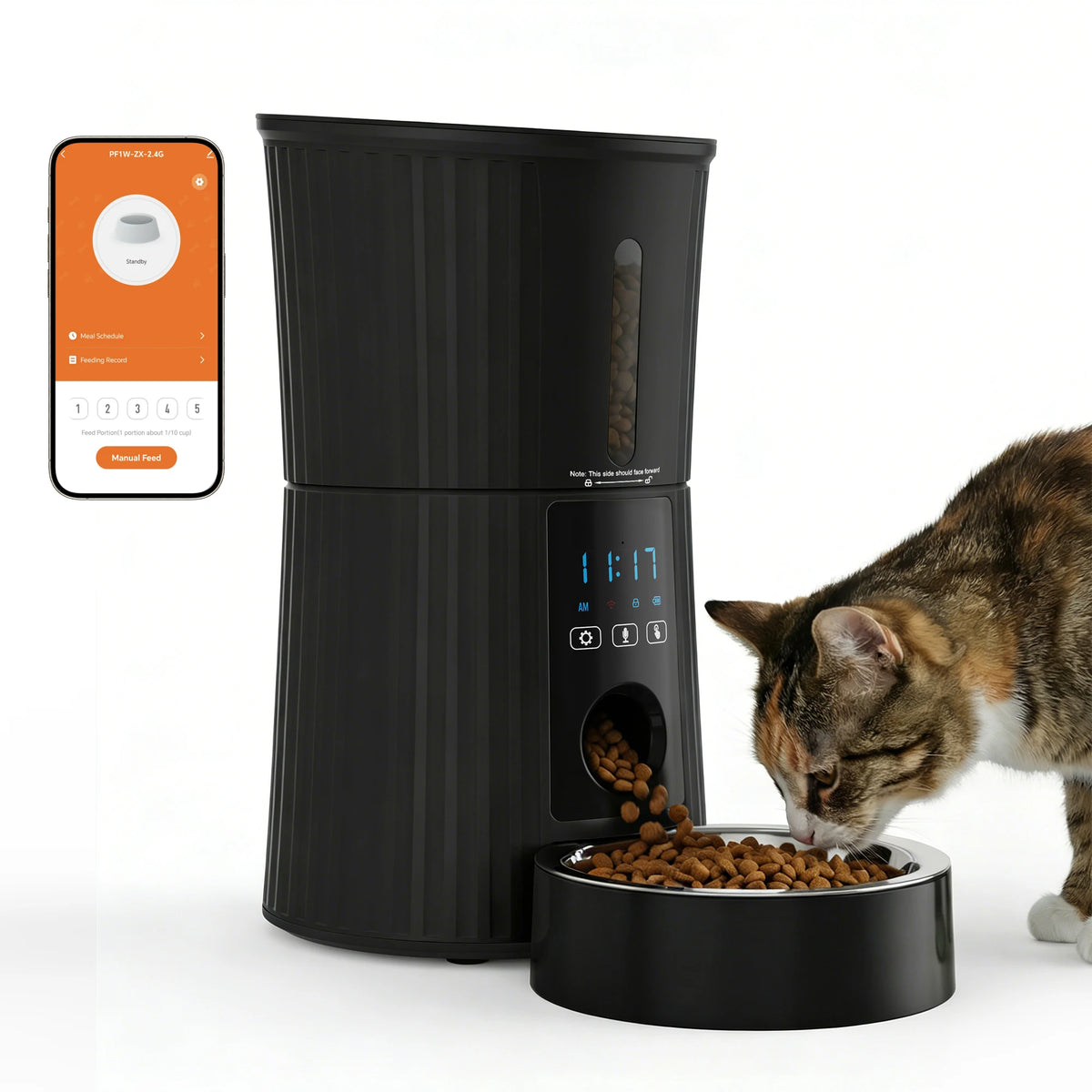 Automatic WiFi Cat Feeder With App Control Dual Power Supply