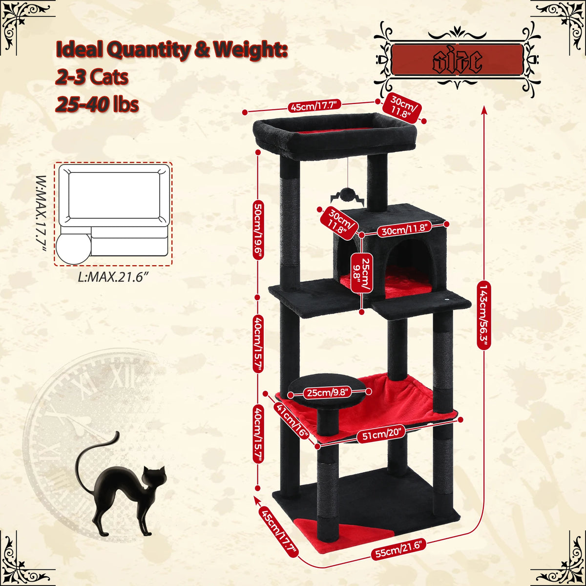 PAWZ Road Gothic Cat Tower With Hammock And Scratching Post
