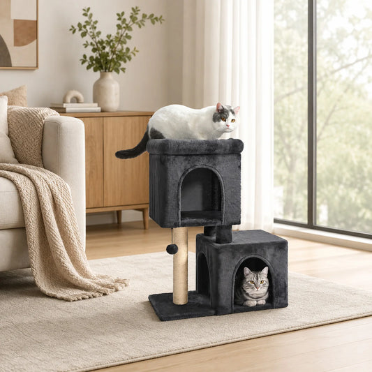 PAWZ Road Dual Condo Cat Tree With Sisal Scratching Post