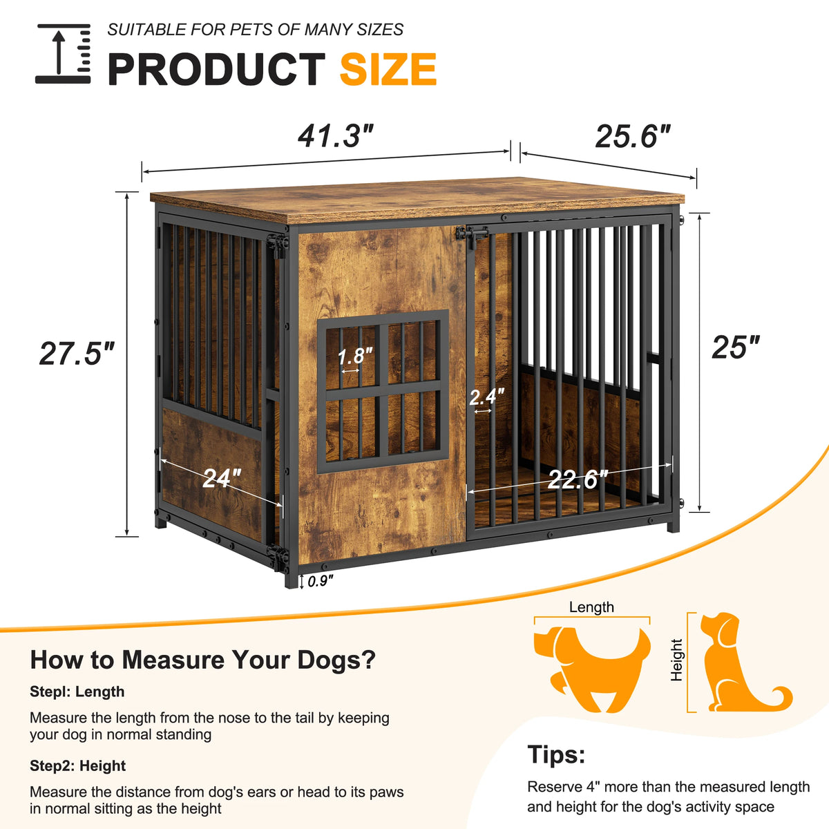Wooden Indoor Dog Crate With Storage Top And Pet Furniture