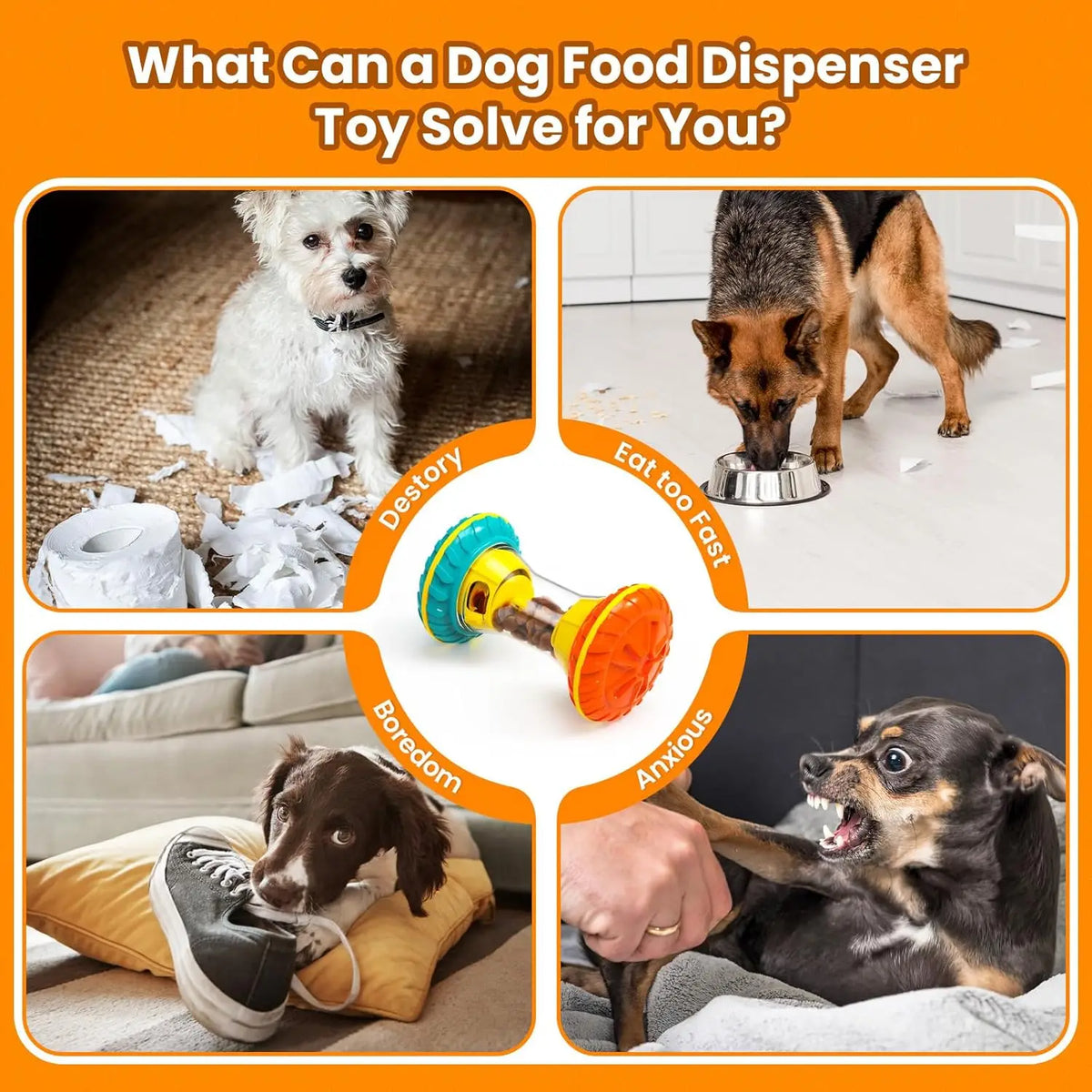 Interactive Dog Puzzle Toy Treat Dispenser Slow Feeder
