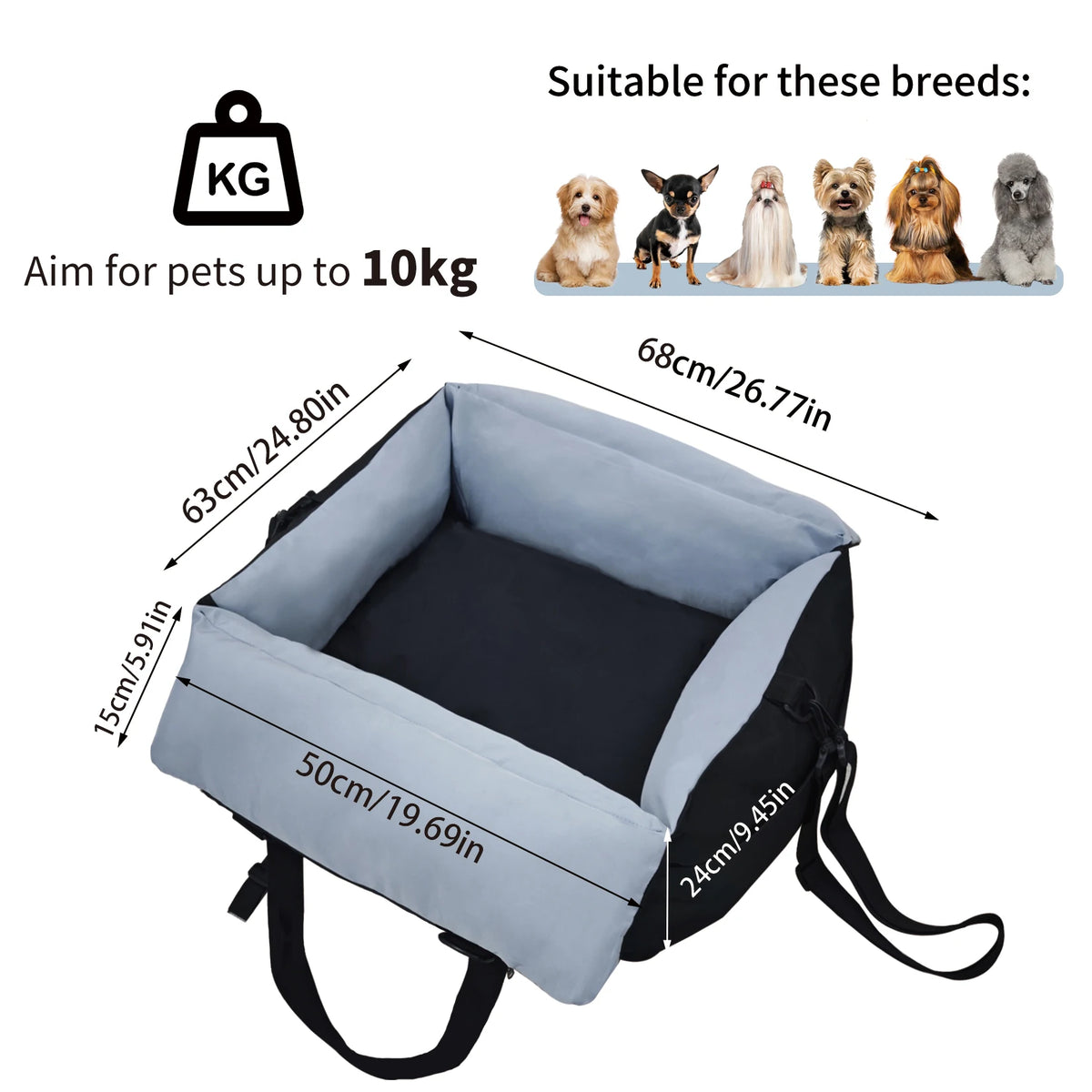 Borwart Portable Dog Booster Seat With Washable Cover