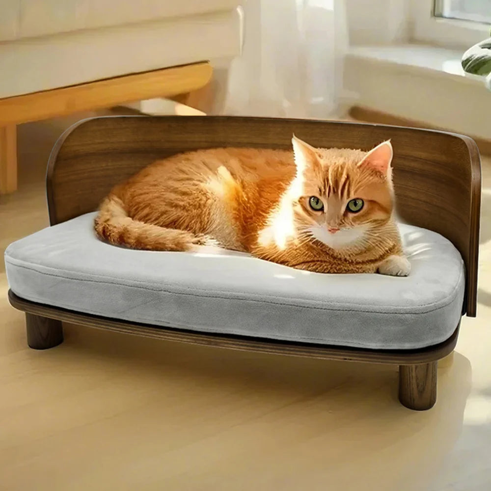 Borwart Wood Elevated Pet Sofa For Small Dogs And Cats