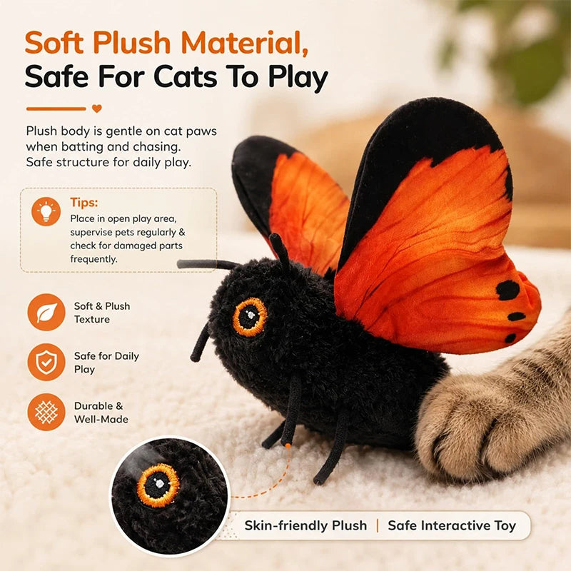 Interactive Flapping Butterfly Cat Toy With Realistic Motion