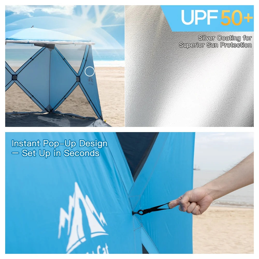 Night Cat Pop Up Beach Tent With Canopy And Footprint