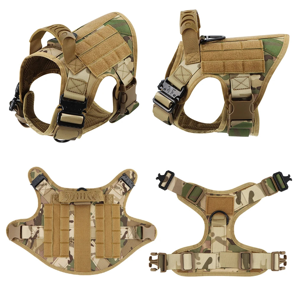Military Tactical Dog Harness Leash Set For Training