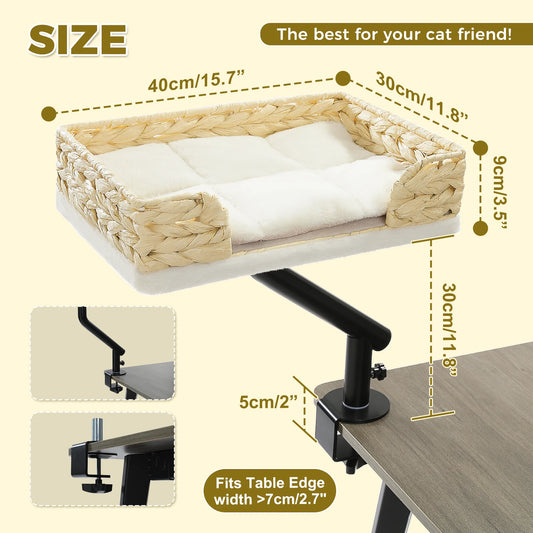 PAWZ Road Rotatable Desk Cat Bed Stand Plush Hammock