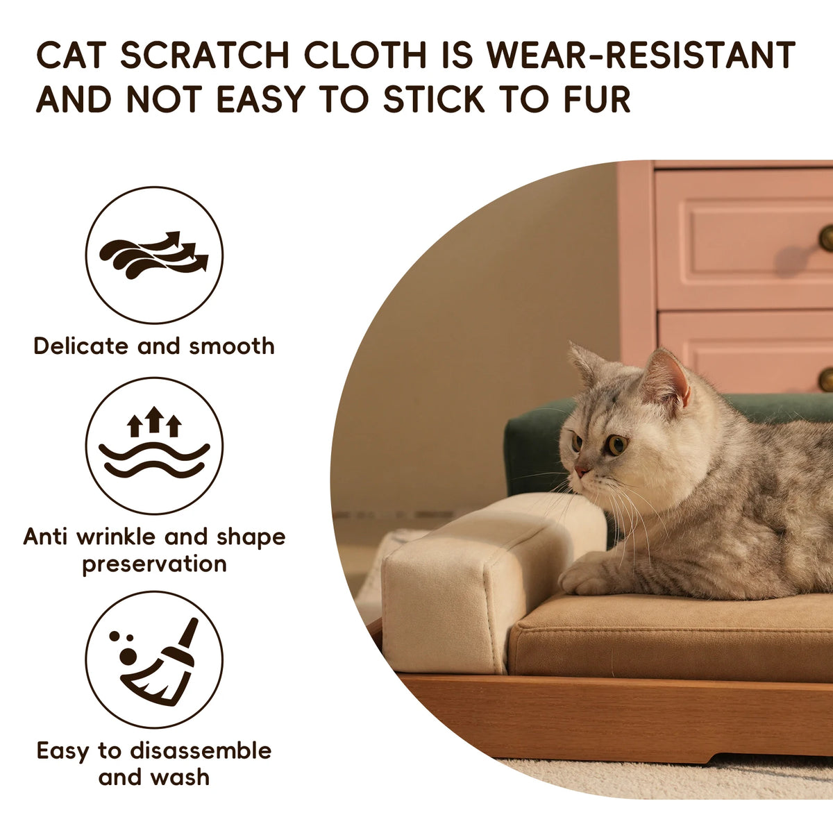 Natural Oak Veneer Wooden Pet Bed With Removable Cushion