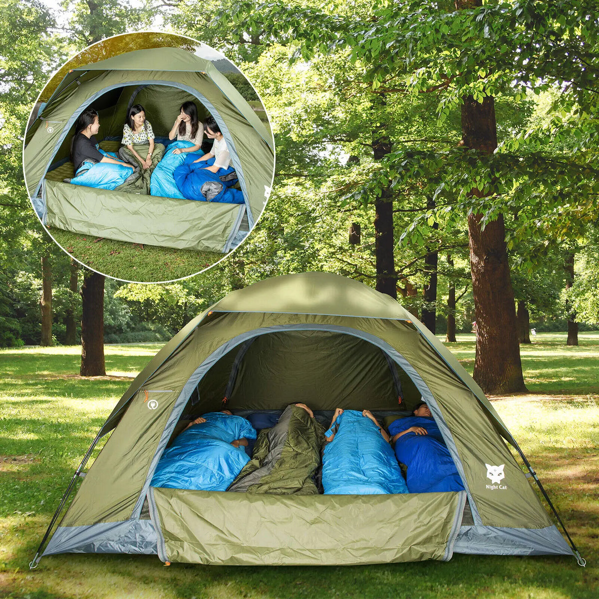 Night Cat Double Layer Waterproof Backpacking Camping Tent