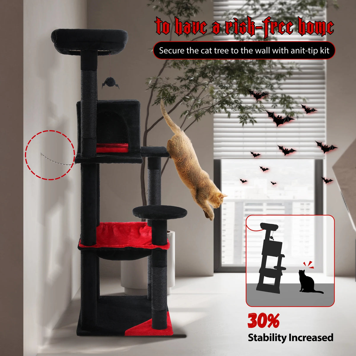 PAWZ Road Gothic Cat Tower With Hammock And Scratching Post