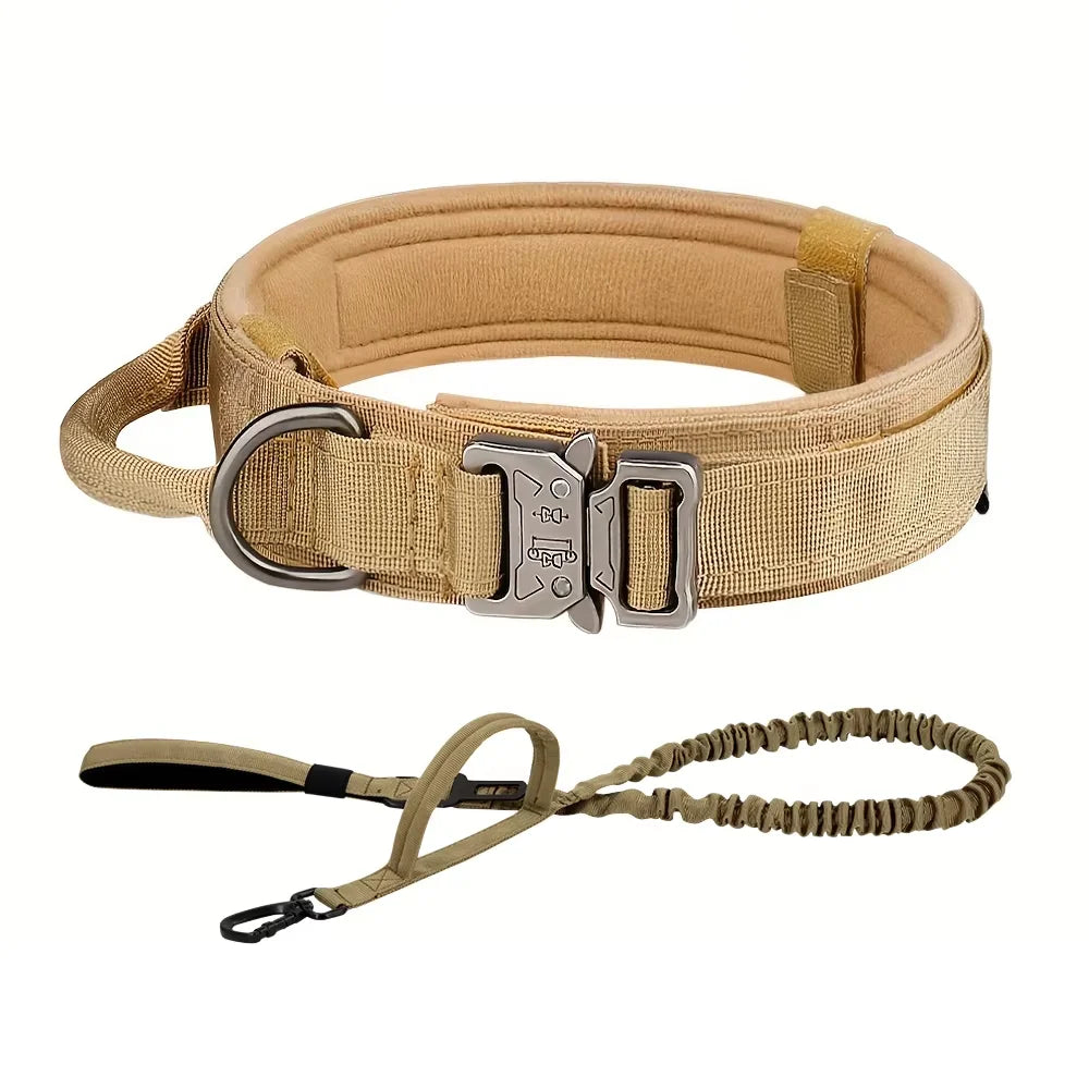 Tactical Nylon Dog Collar And Leash Set With Quick Release