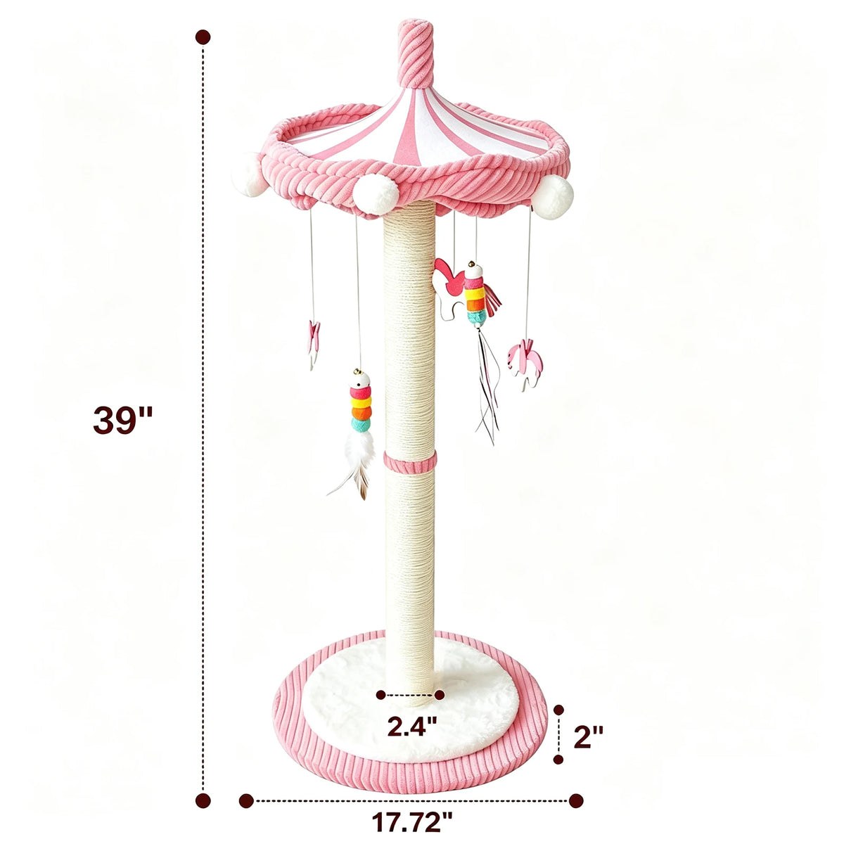 CWV Carousel Cat Scratching Tower With Rotating Interactive Toys