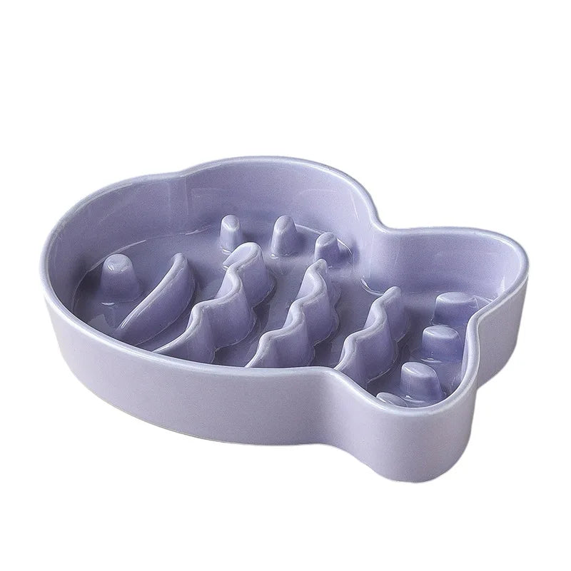 Ceramic Dog Slow Feeder Anti Choking Non Slip Pet Bowl