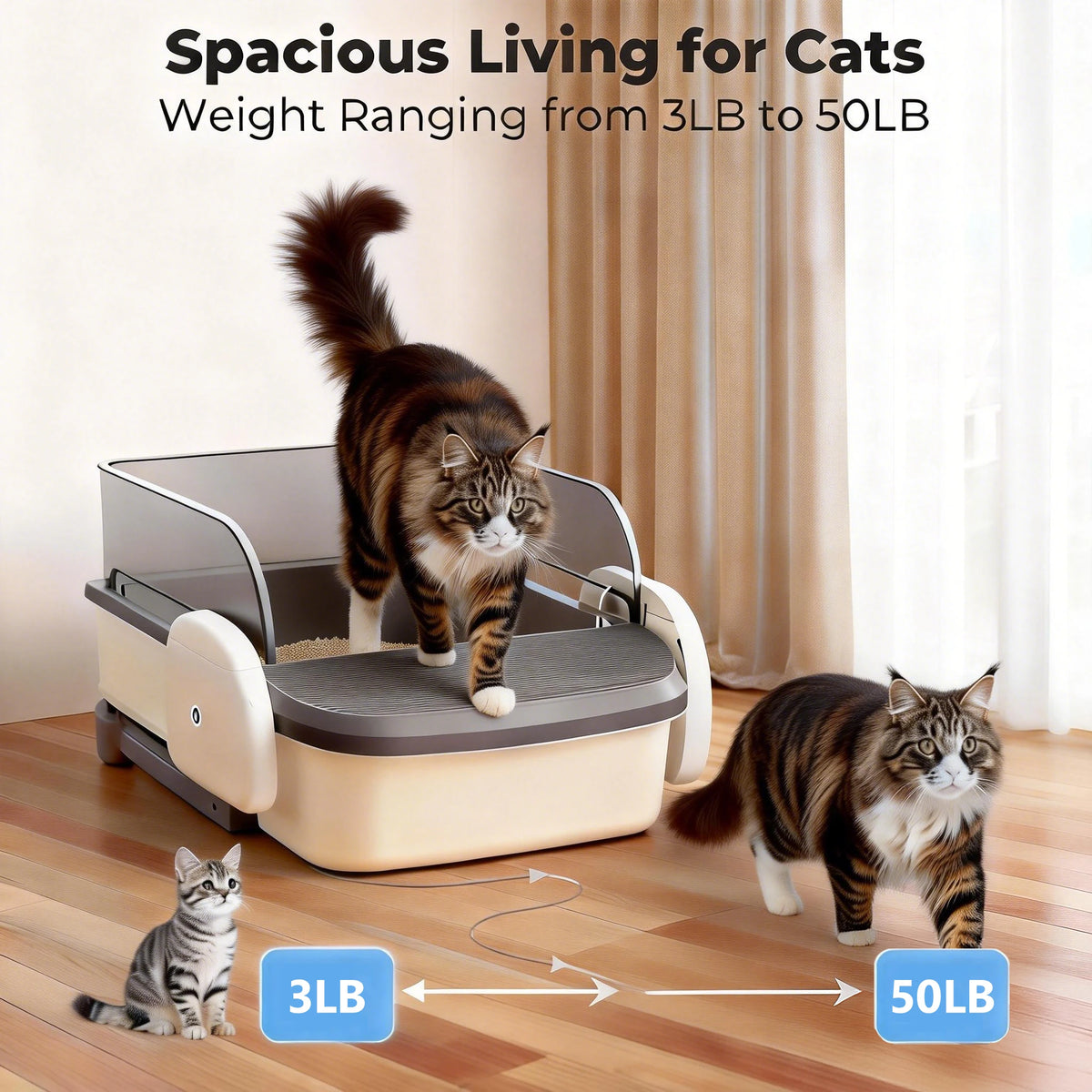 Automatic Self Cleaning Litter Box For Cats With App Control