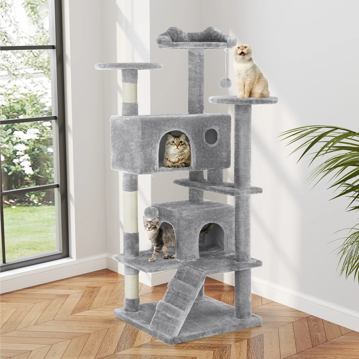 MCQ Multilevel Cat Tree Tower with Sisal Scratching Post Condo