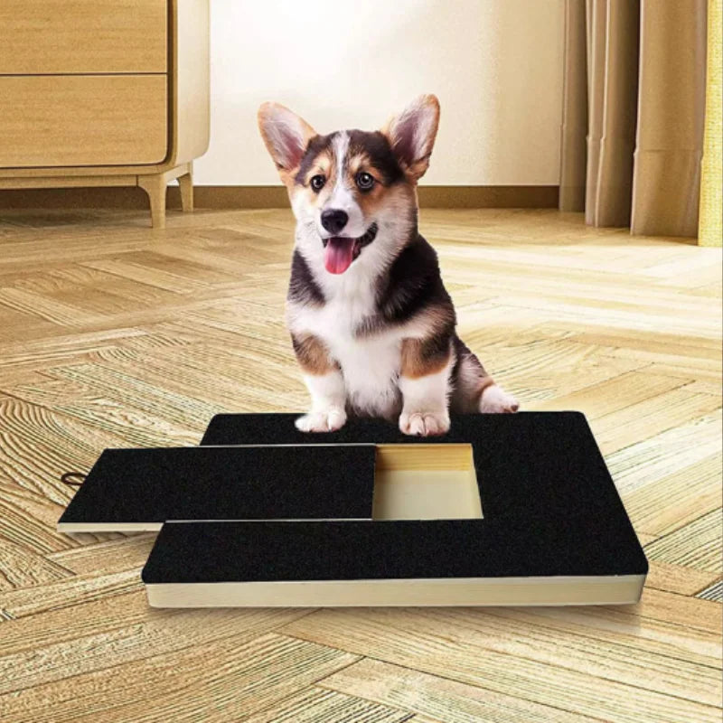 Wooden Dog Scratching Board With Treat Box Nail Trim Pad