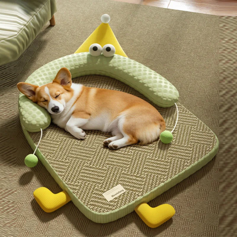 Summer Rattan Cool Mats Pet Sleeping Mats Cat And Dog Beds Cool And Breathable Removable Easy To Clean Suitable For All Seasons