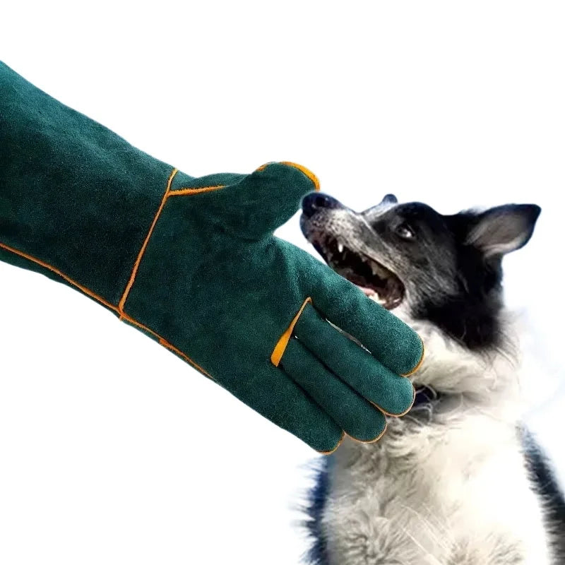 Leather Anti Bite Safety Gloves For Pet And Reptile Handling