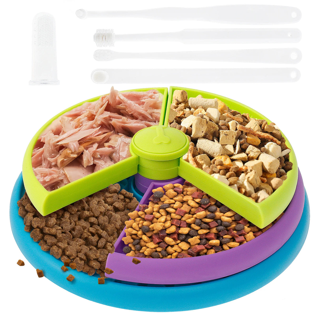 Puzzle Dog Slow Feeder Bowl with Toothbrush Set for Dogs