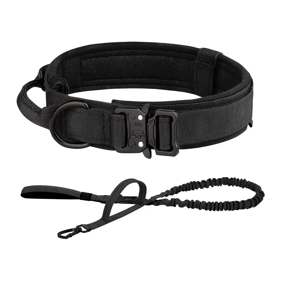 Tactical Nylon Dog Collar And Leash Set With Quick Release