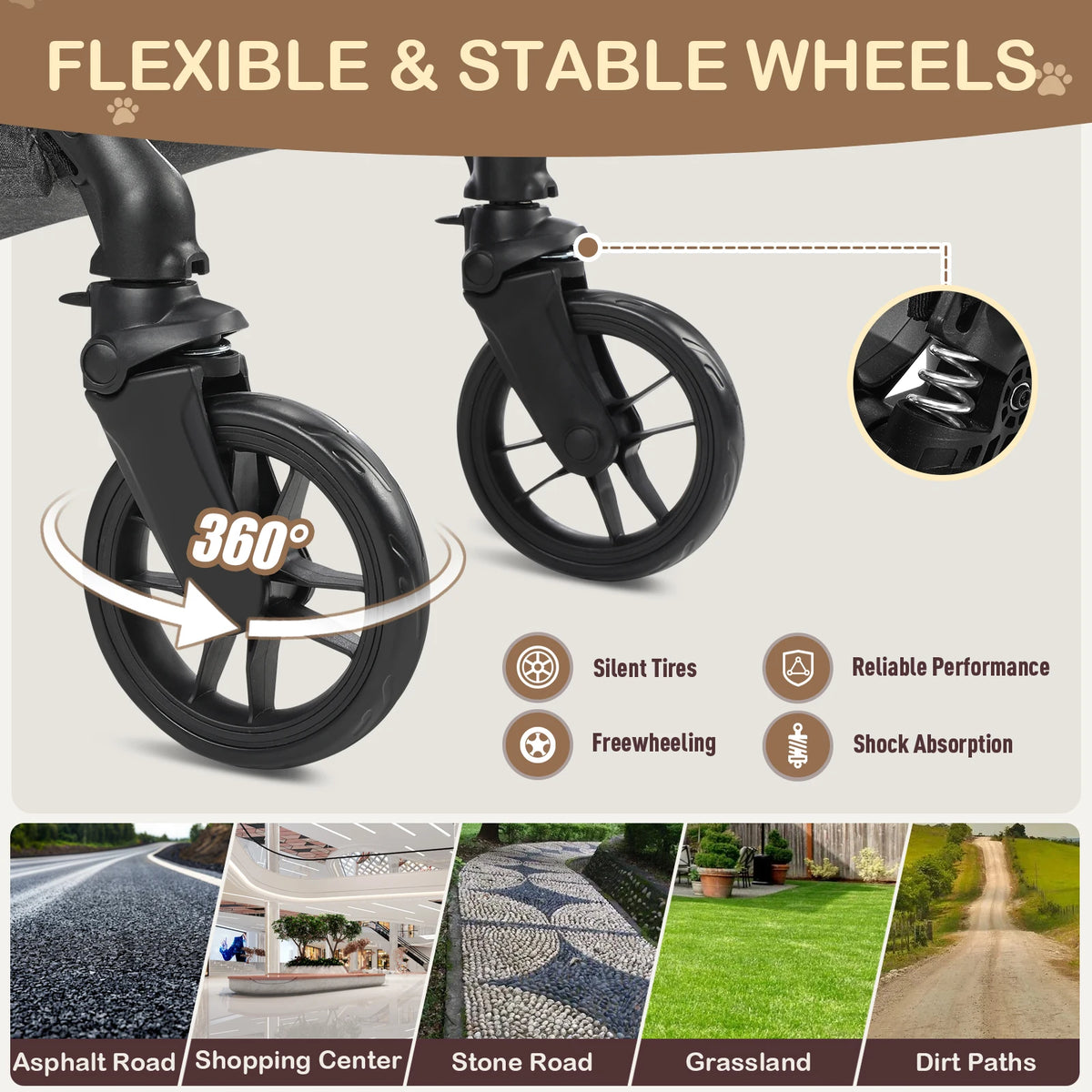 Lightweight Pet Stroller With Quick Fold Design And Detachable Carrier