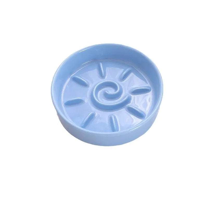 Ceramic Slow Feeder Pet Food Bowl For Cats And Dogs