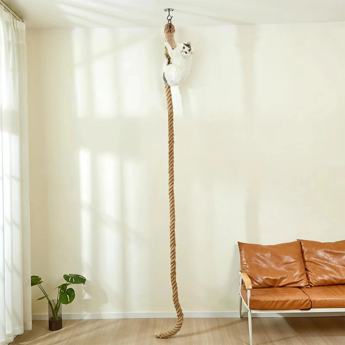 CWV Sisal Climbing Rope Cat Scratching Post Interactive Toy